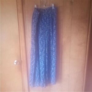 Elegant Blue Floral Women's Pants
